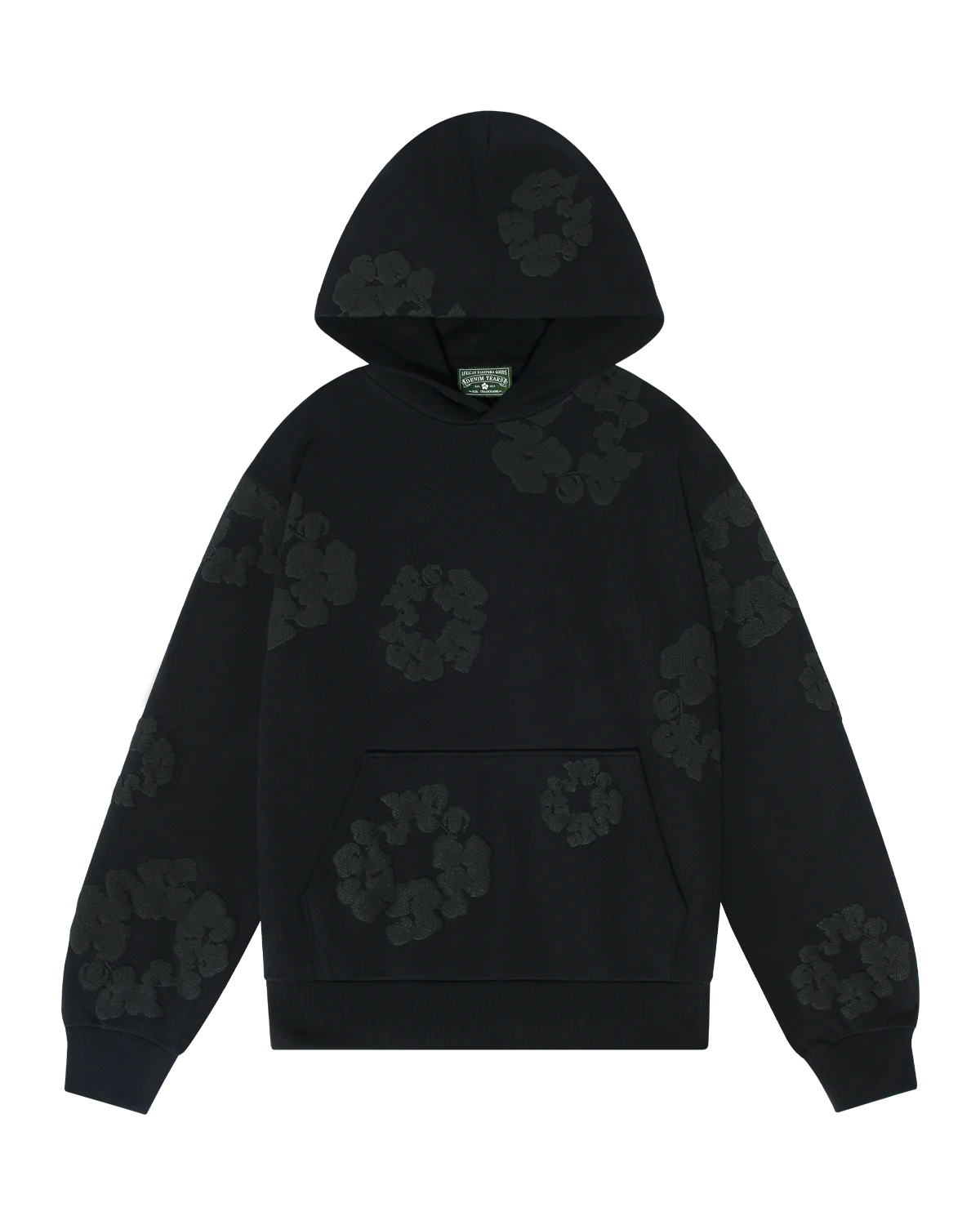 Denim Tears Cotton Wreath Hoodie Black Monochrome