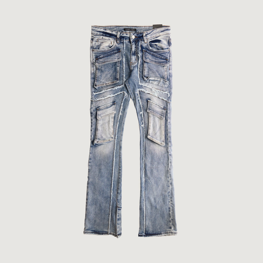 Embellish Eagle Cargo Flare Denim (EMBF24-010)