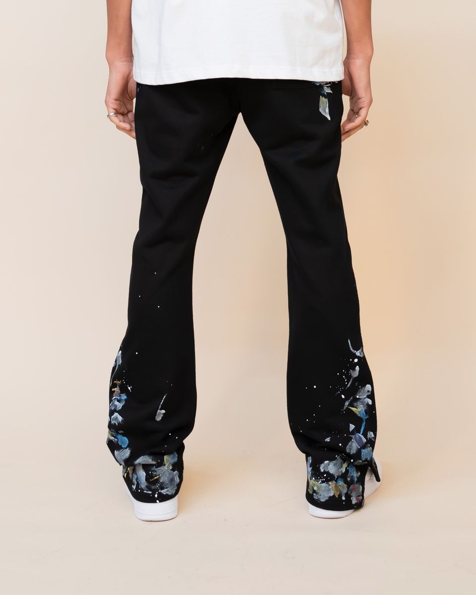 EPTM Paint Snap Flared Pants Black