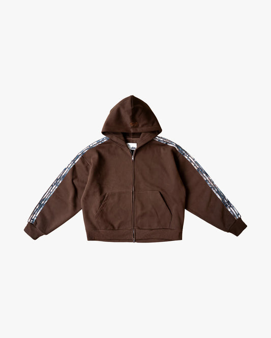 EPTM Real Camo Striped Zip Up Hoodie Brown