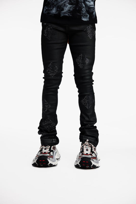 Guapi Obsidian Black Icon Embellished Denim