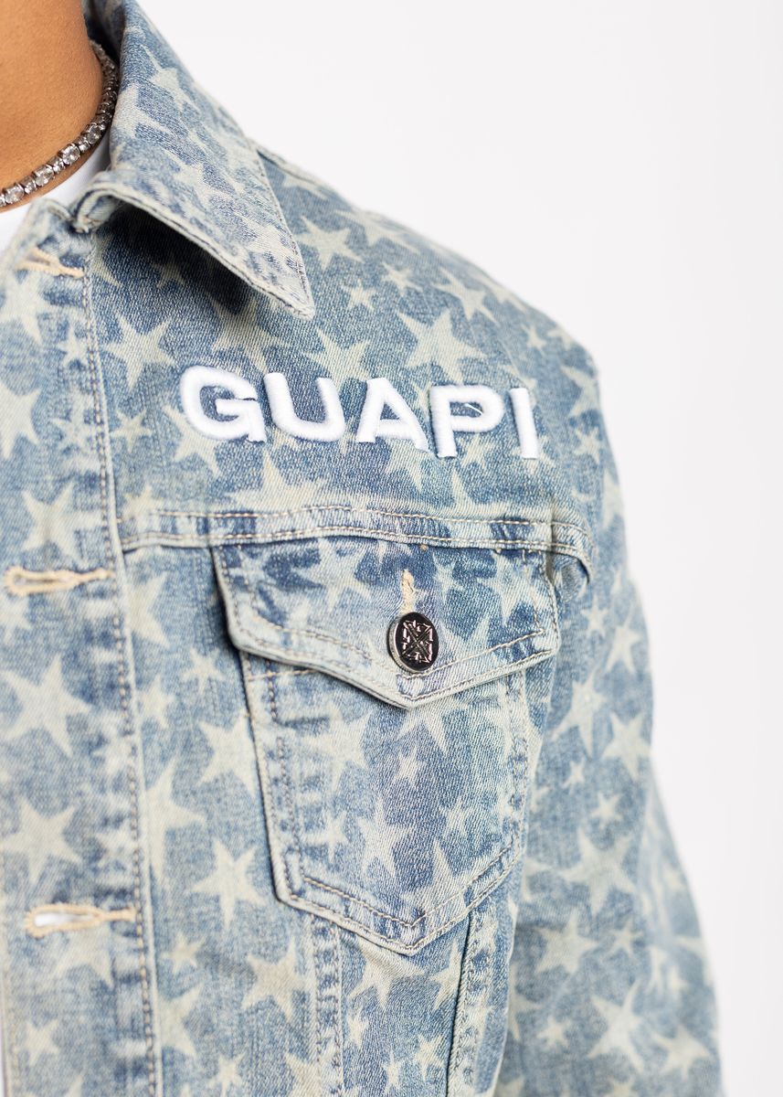 Guapi Vintage Blue Stars Denim Jacket