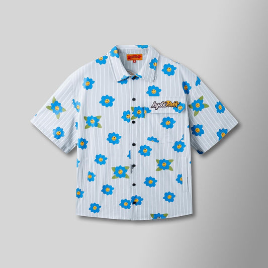 You Aren't Invited The Weekend Blender Button-Up Shirt - Blue Lemon