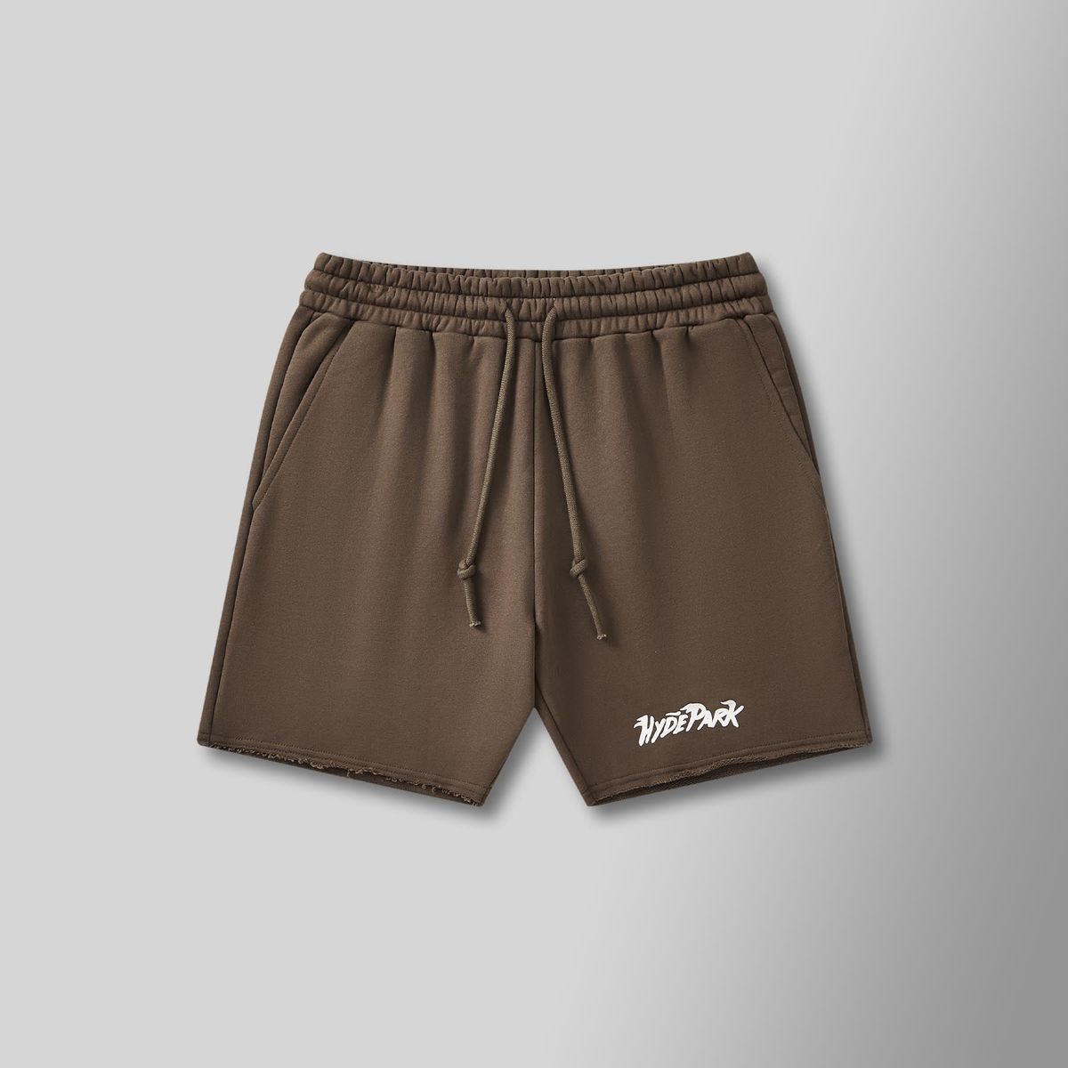 You Aren't Invited Posted Up Cut Off Shorts - Brown