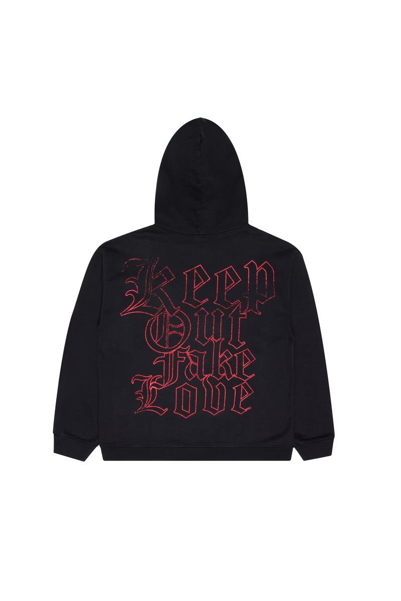 Keep Out Fake Love Uni Hoodie