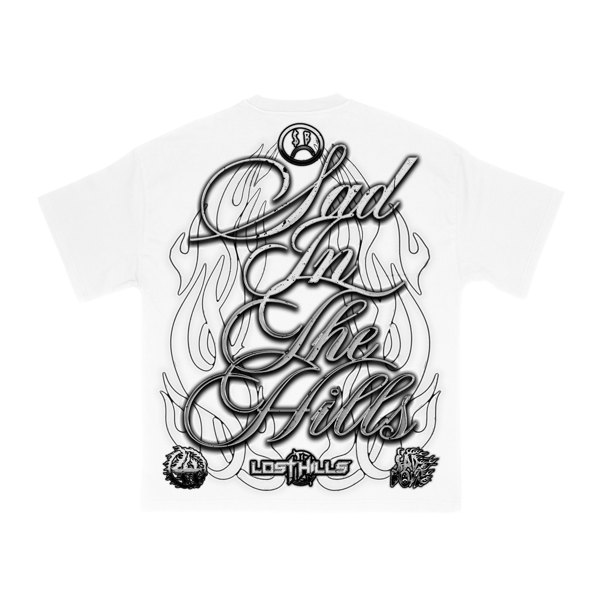 Lost Hills Sad In The Hills Tee White