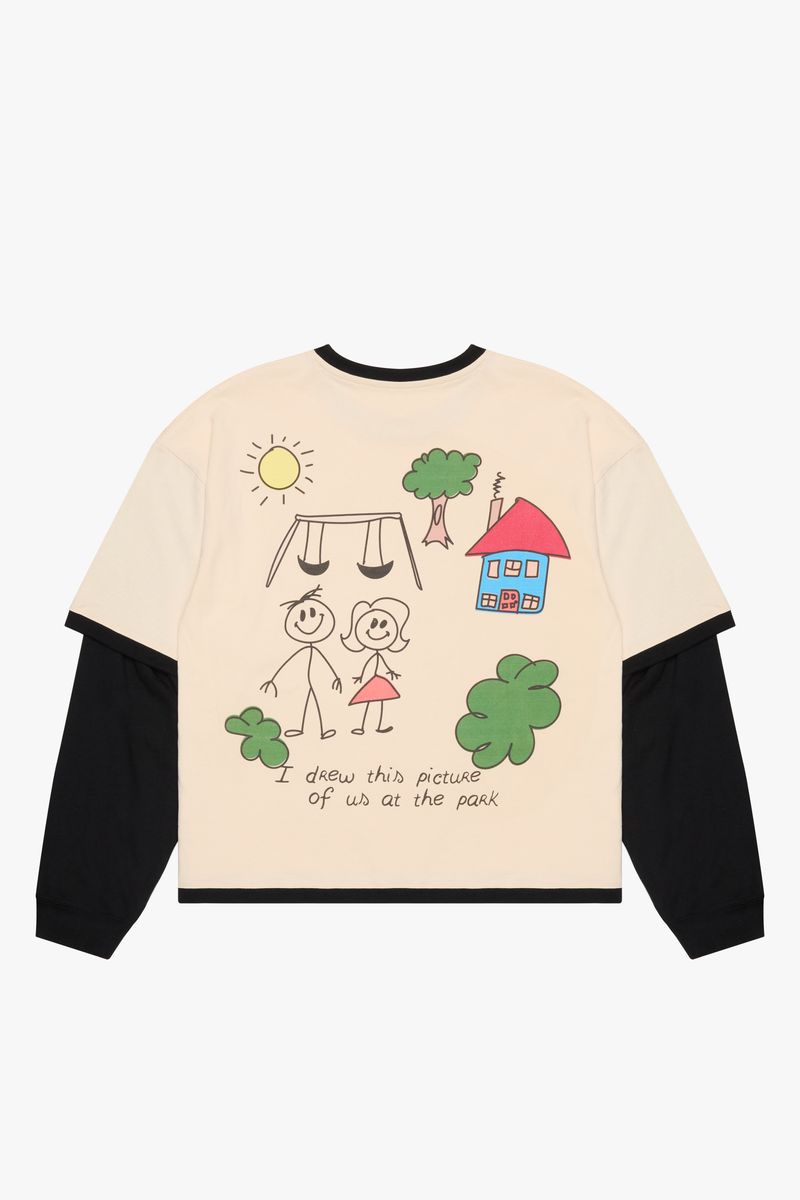 6TH NBRHD Drawing Tee Cream