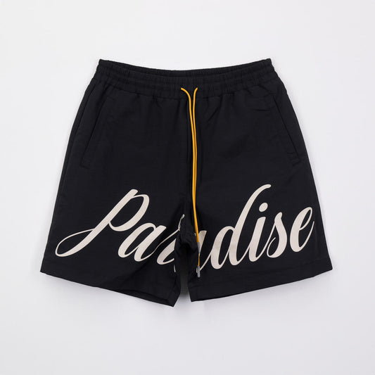 Paradise Lost Script Nylon Shorts Black