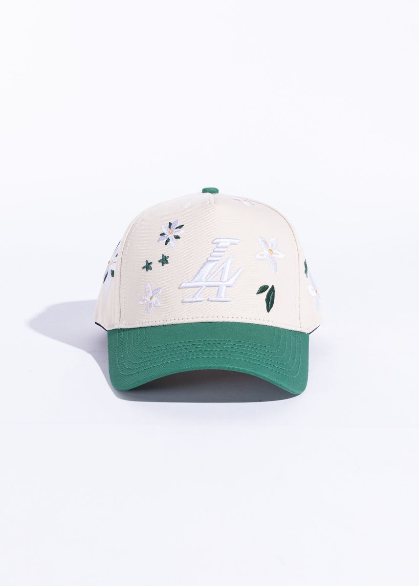 Reference LA Cream/Green Floral Hat