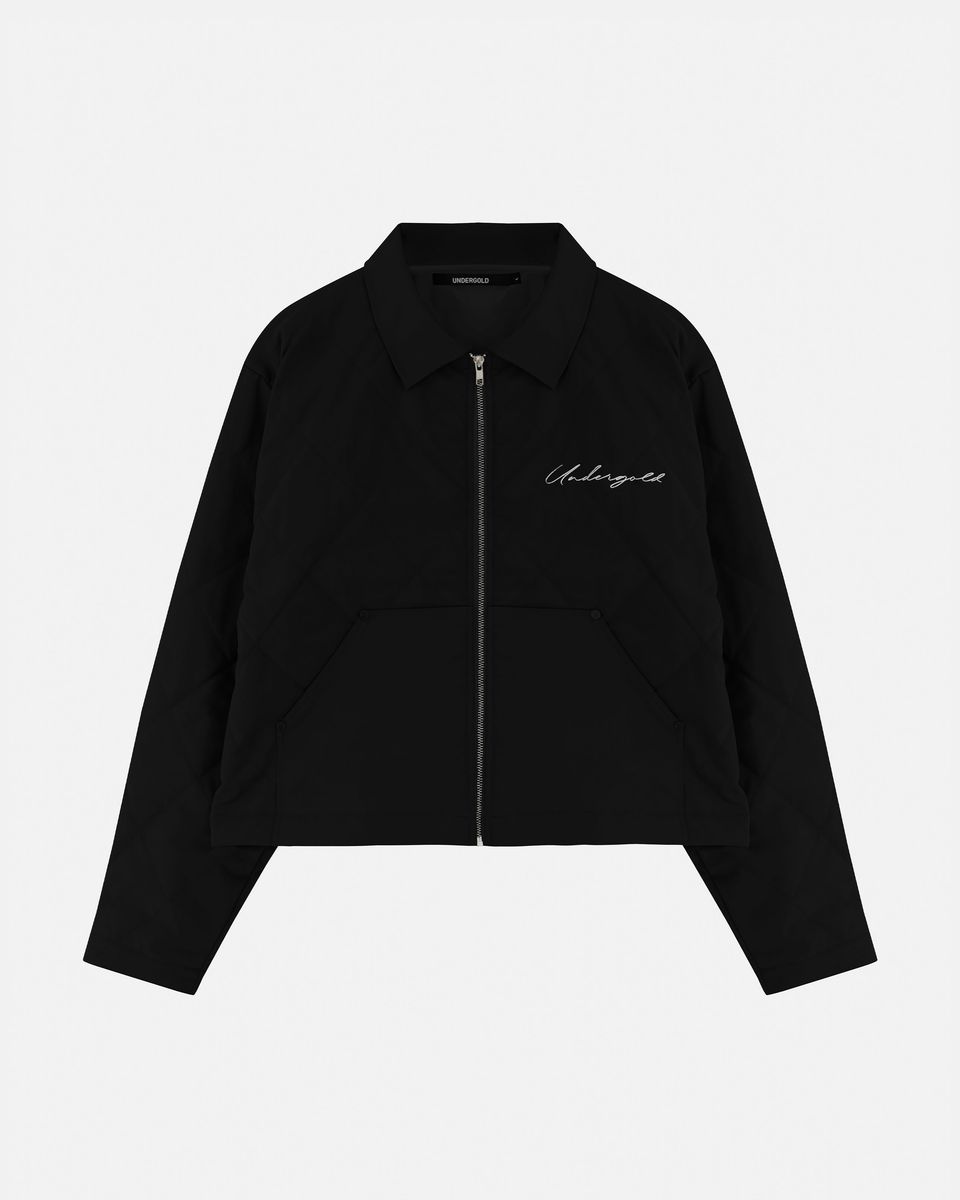 Undergold Basics Rhombus Zip-Up Jacket Black