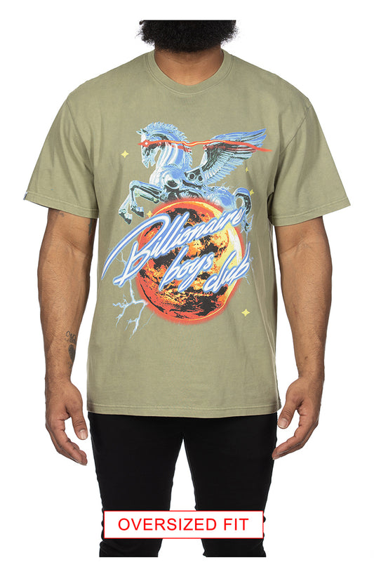 Billionaire Boys Club Equuleus SS Tee Cropped Oil Green