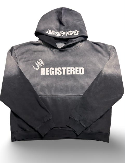 Unregistered Hoodie Half Wash Grey