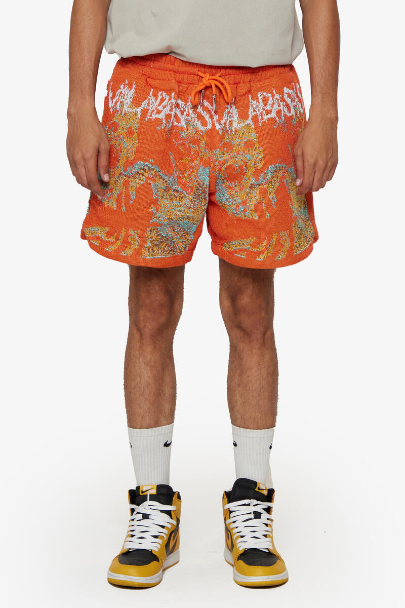 Valabasas Ghost Hand Tapestry Shorts Orange