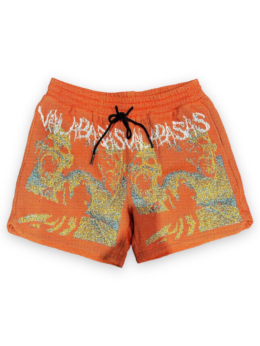 Valabasas Ghost Hand Tapestry Shorts Orange