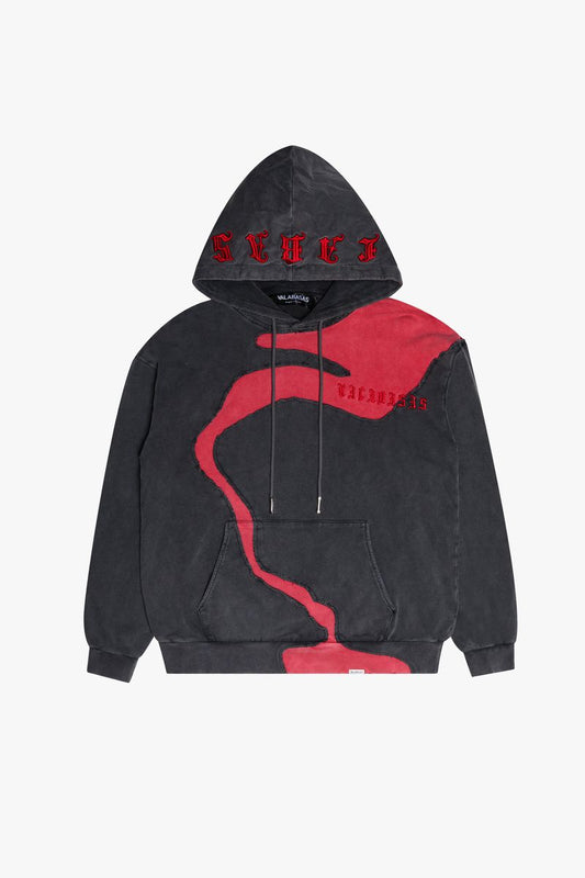 Valabasas Rivulet Grey/Red Hoodie