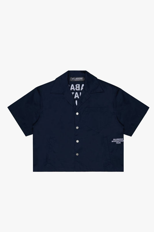 Valabasas Tour Blue Crop Button Down