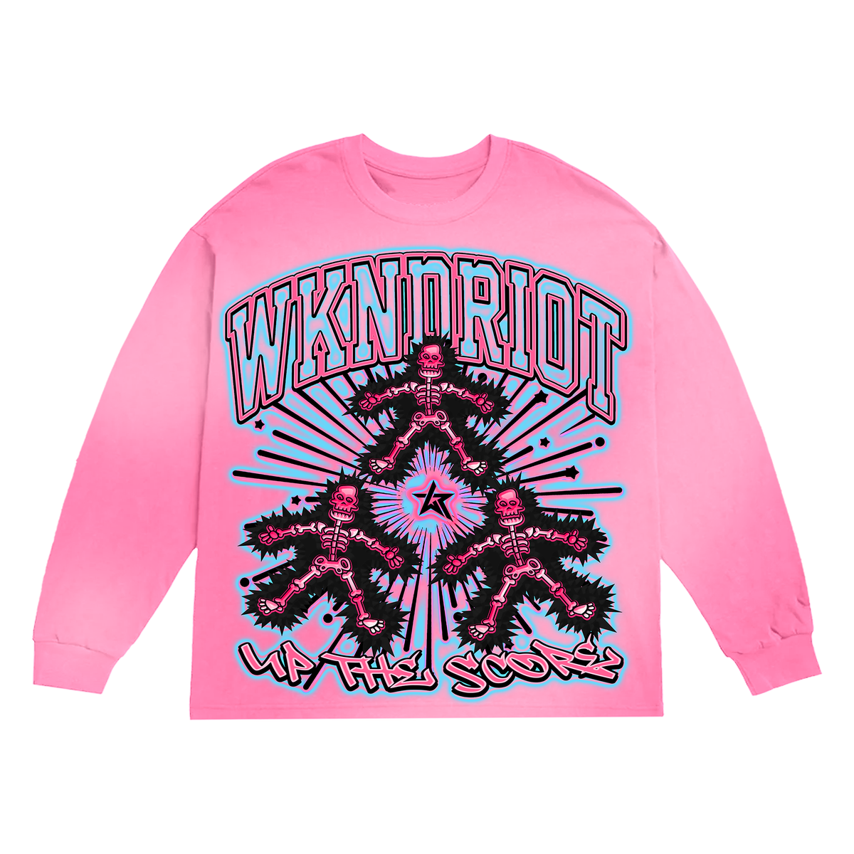 Wknd Riot Up The Score LS Tee Pink