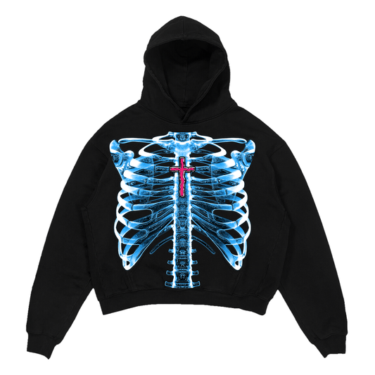 Wknd Riot Skeleton Cross Hoodie