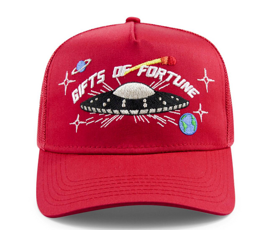 Gift Of Fortune They're Here Trucker Red