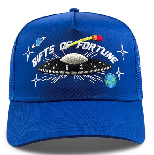 Gift Of Fortune They're Here Trucker Blue