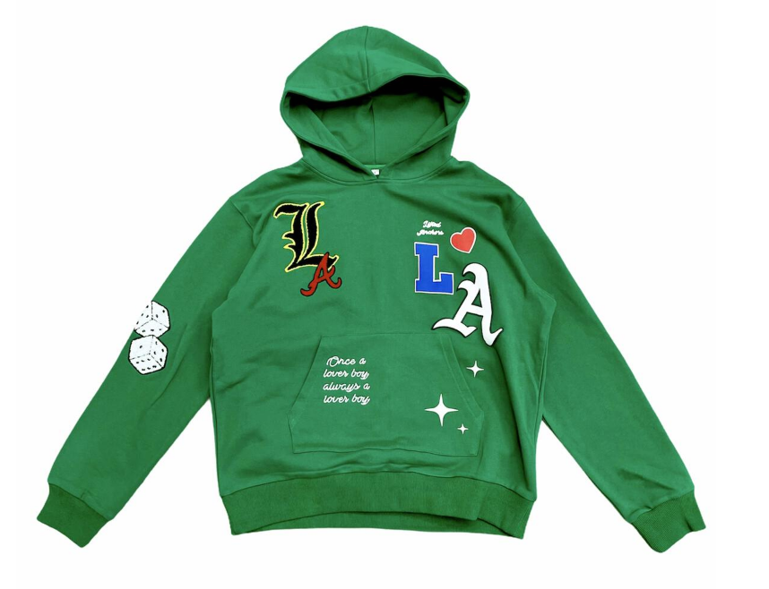 Lifted Anchors City Puff Print Hoodie Green