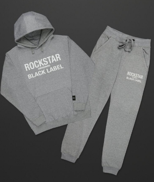 Rockstar Clio Heather Grey Graphic Hoodie Track Set