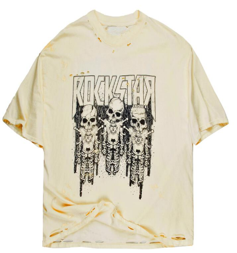 Rockstar Sabbath Beige Oversized Graphic