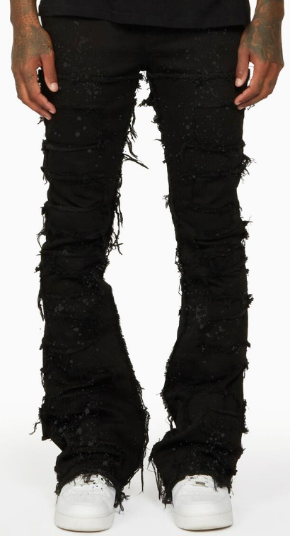 Rockstar Hake Black Stacked Flare Jean